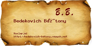 Bedekovich Bátony névjegykártya